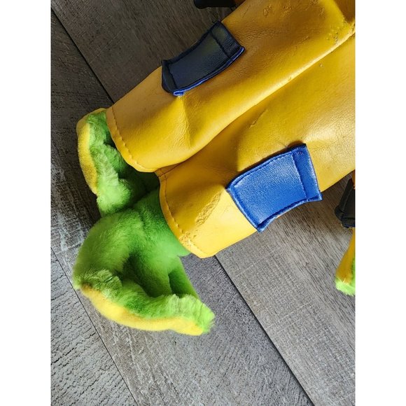 Plush Green Frog Yellow Raincoat Stuffed Animal PEEK-A-BOO Toys Spring - Picture 4 of 8